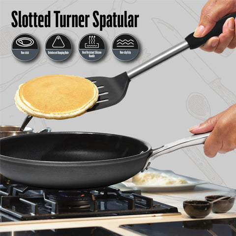 NAMAPRODX heat-resistant spatula up to 600°F in black.