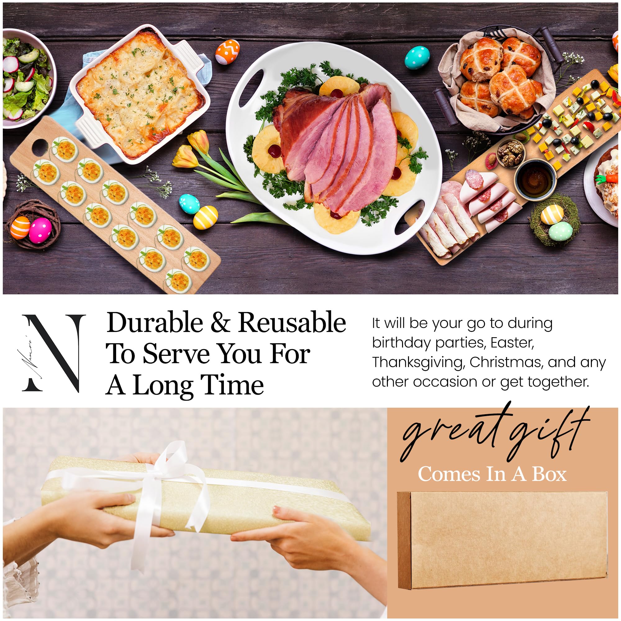 Namre' versatile board doubles as a chic charcuterie base for small bites.