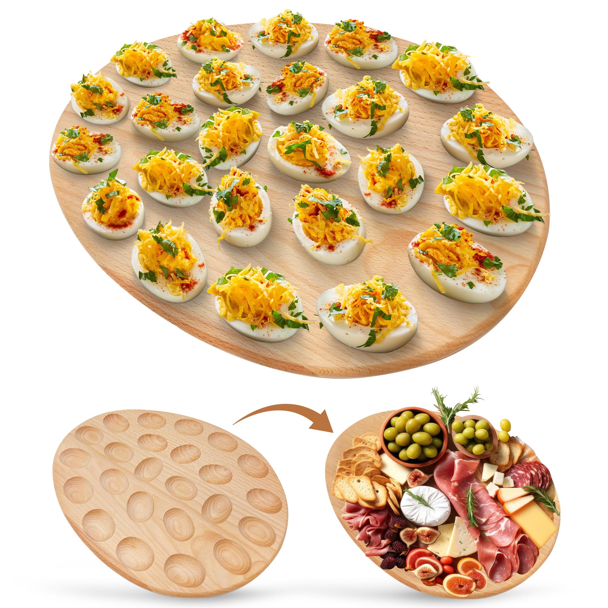 Namre' deviled egg tray 24 holes keeps eggs secure for gatherings.