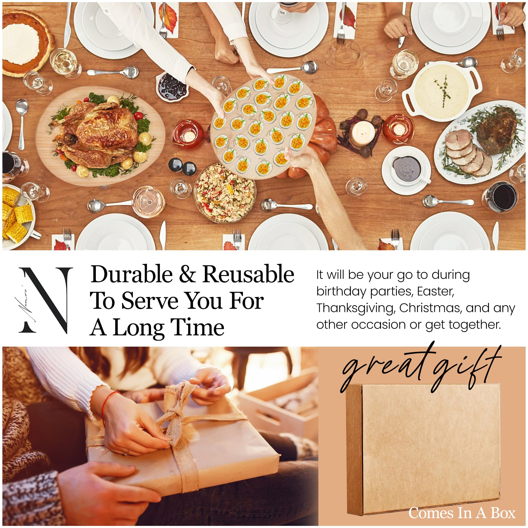 Namre' gift-ready deviled egg plate for food lovers.