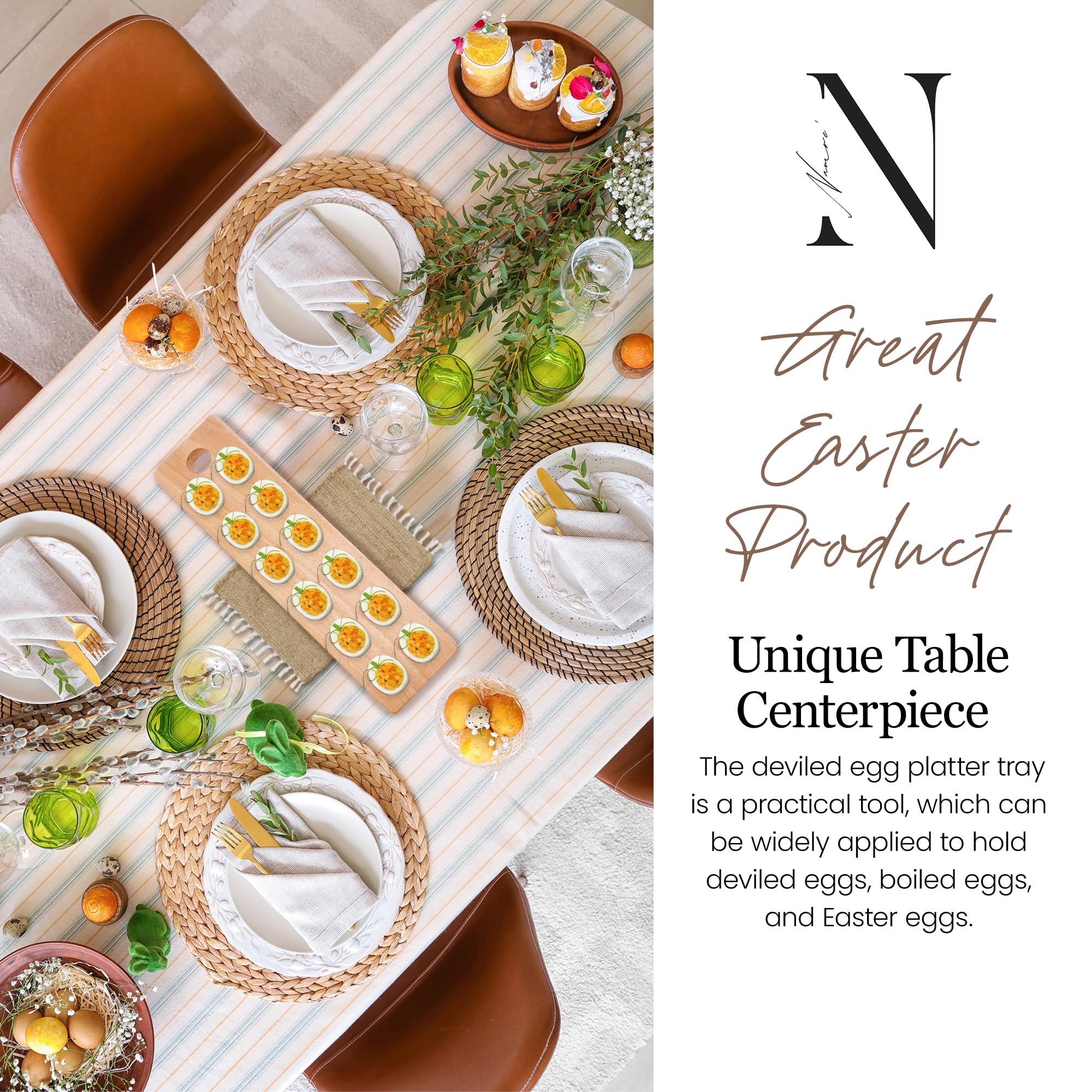 Namre' gift-worthy deviled egg plate for food lovers and kitchen enthusiasts.