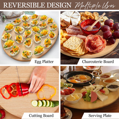 Namre' reversible board serves as eggs and charcuterie platter.
