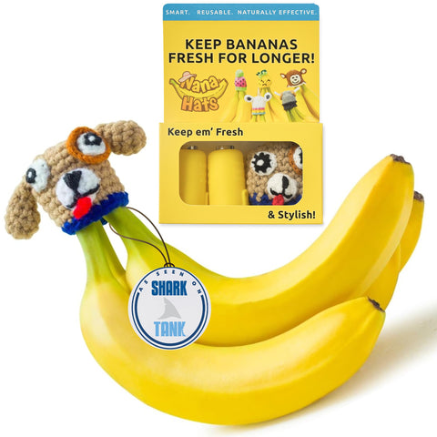 NANA HATS banana freshness cap on a ripe banana slows ripening
