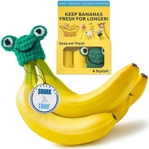 NANA HATS banana freshness preserver keeps fruit in the bowl longer, reducing waste.
