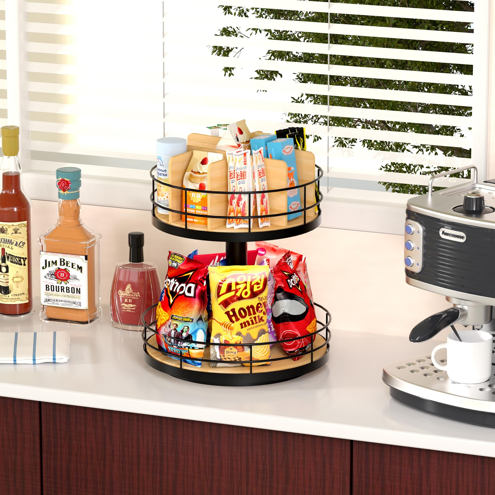 NANAGIFTREE Snack Organizer easy-clean surface simplifies maintenance.