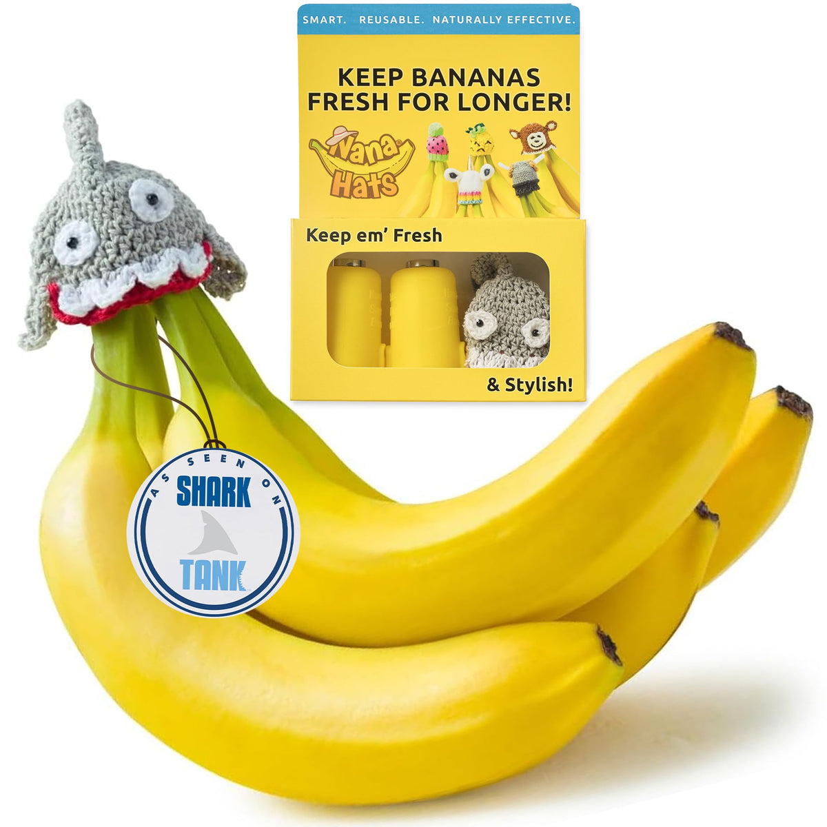 NANA HATS banana freshness keeper with magnetic cap extends fruit life