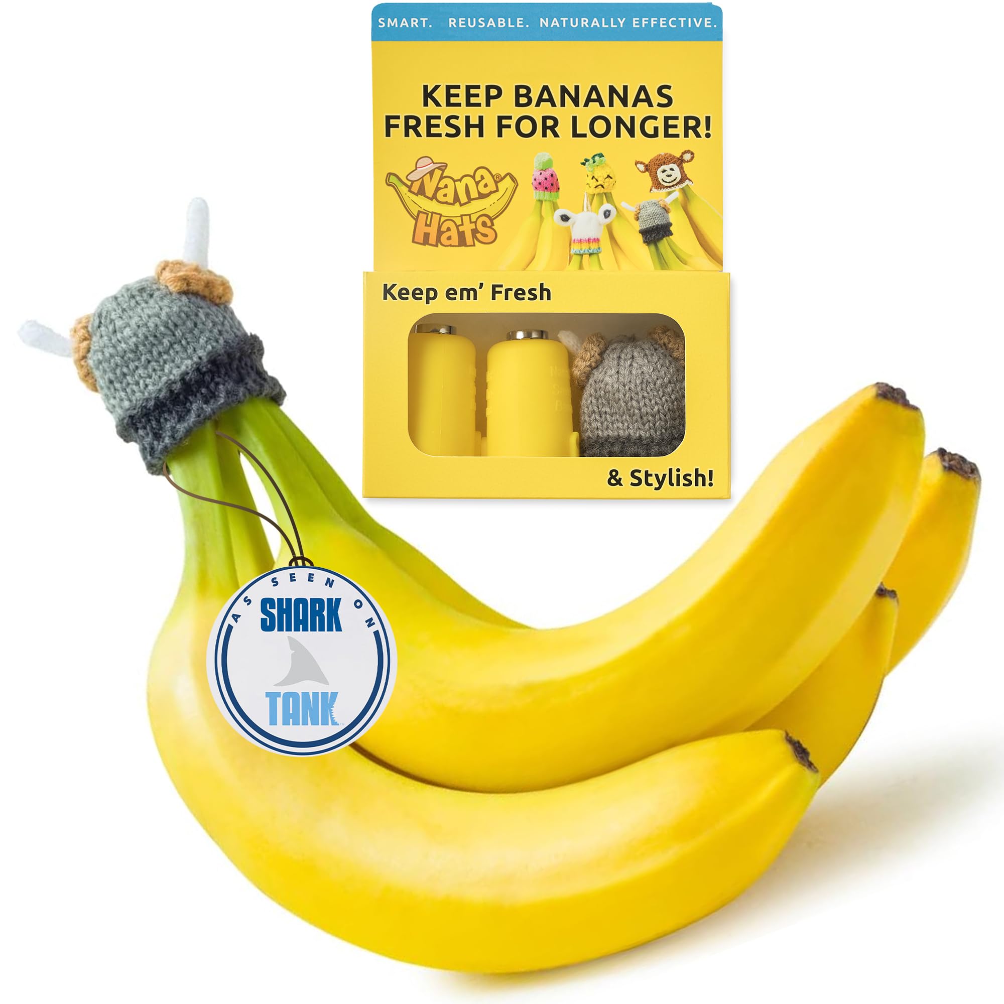 NANA HATS Banana Freshness Preserver front view, compact storage for fruit.