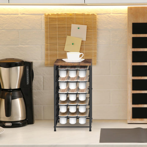 NANANARDOSO pod organizer image highlights Keurig compatibility and tidy workspace.