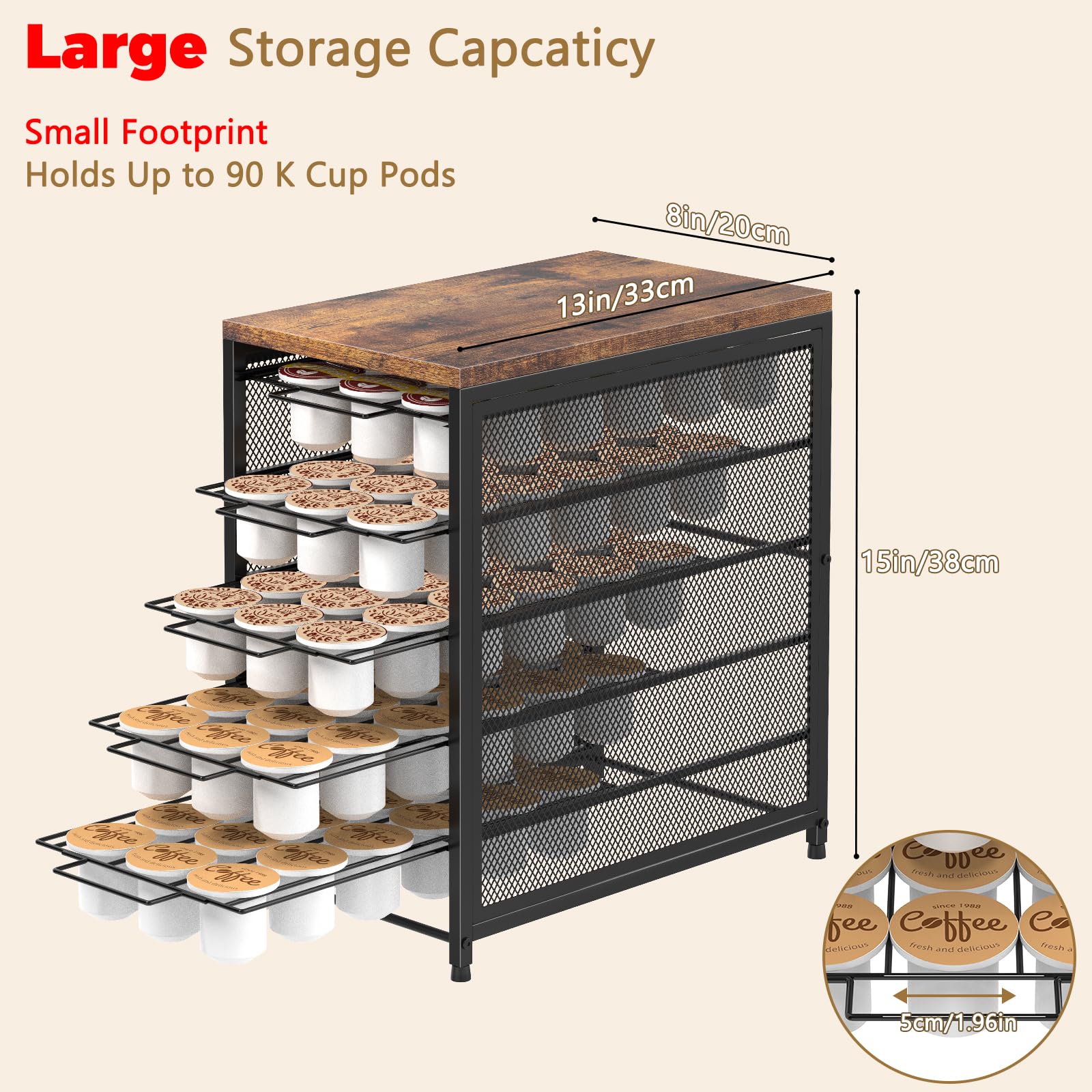 NANANARDOSO wooden top stackable design for efficient space usage.