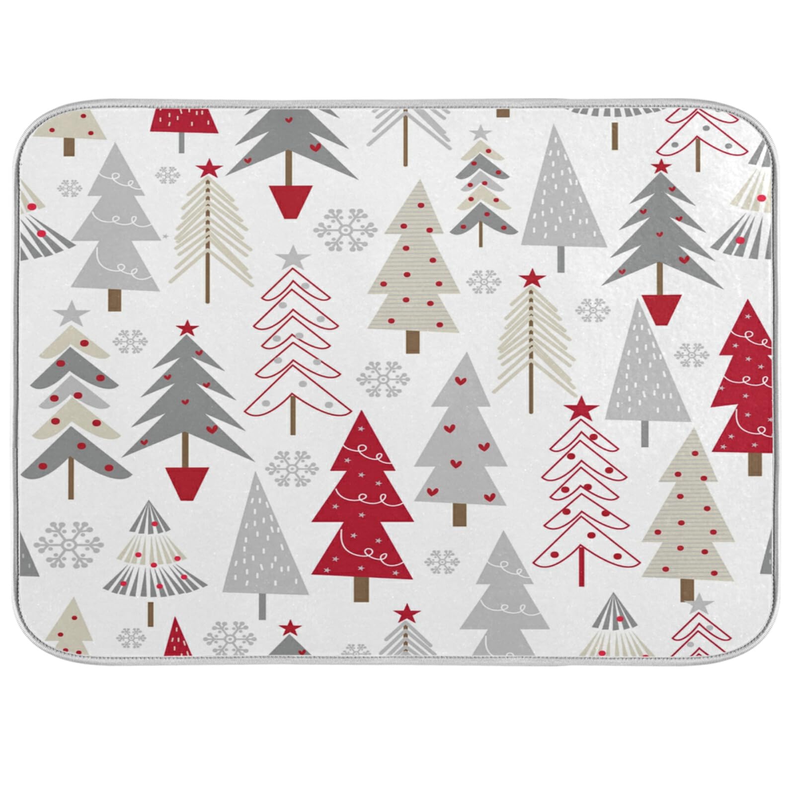 Nander Christmas tree dish drying mat, 16x18 inches, absorbent surface for quick air drying