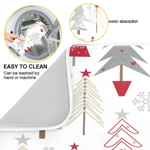 Nander Christmas tree dish drying mat, 18x24 inches, versatile counterpad protects surfaces and speeds drying