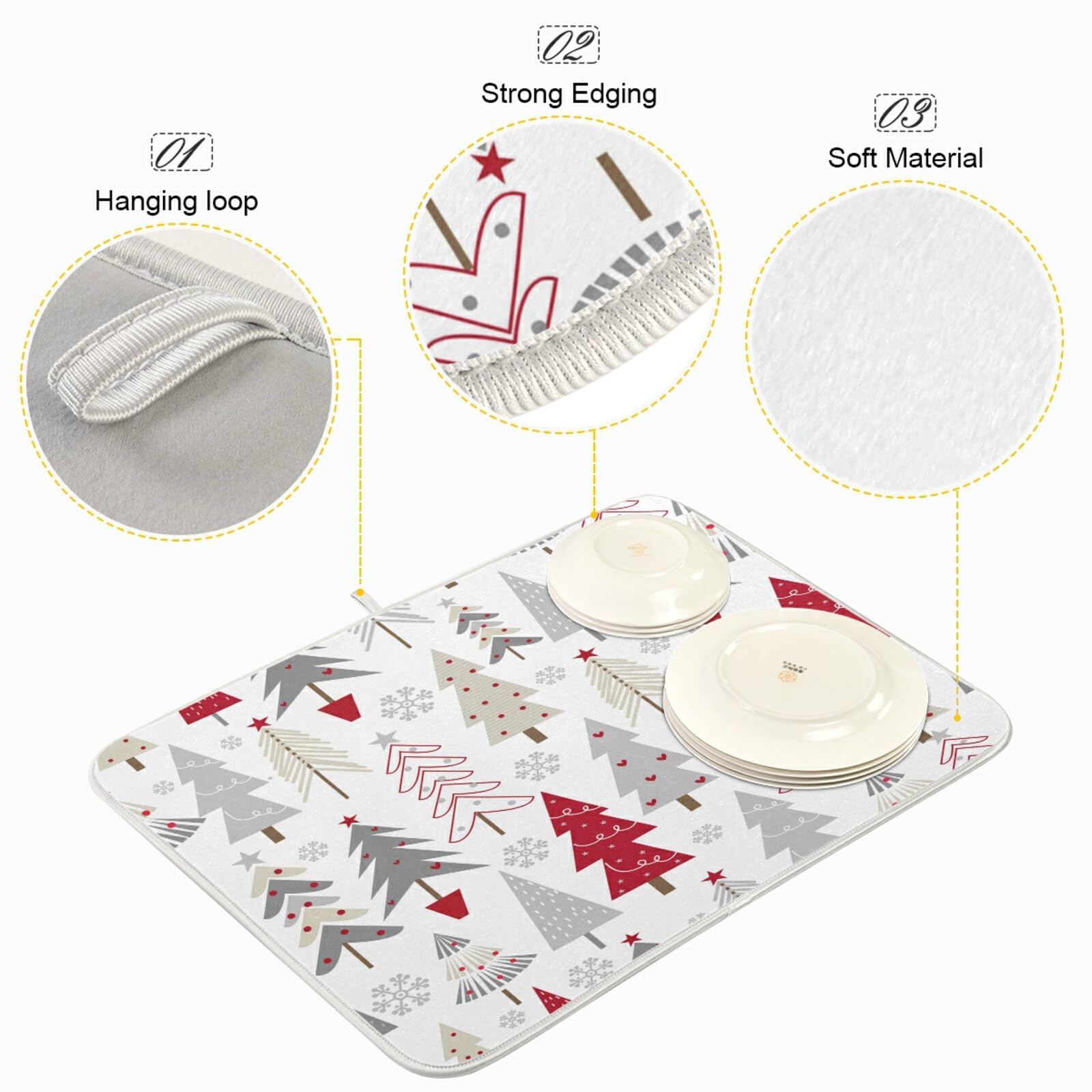Nander dish drying mat close-up shows absorbent polyester surface