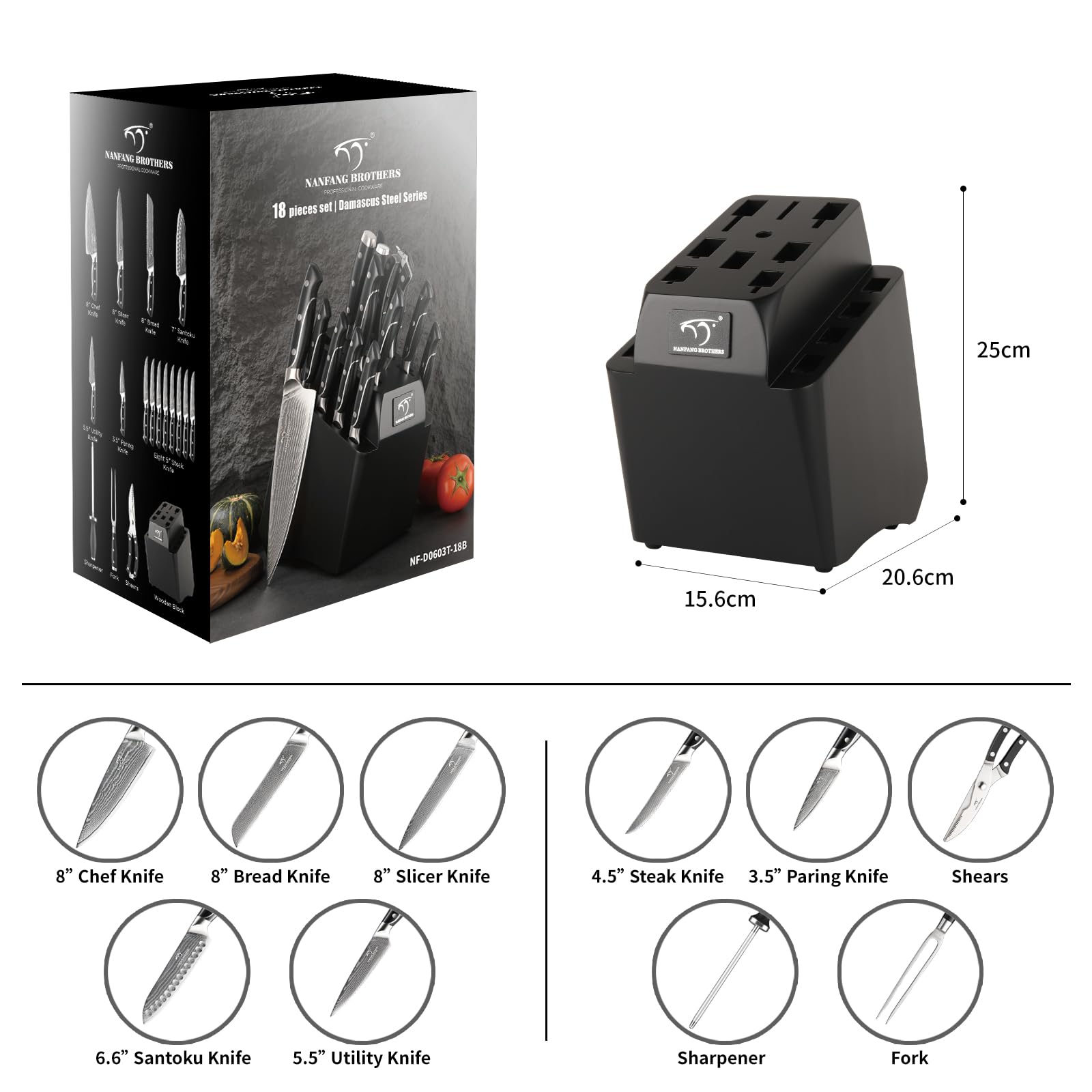 NANFANG BROTHERS knife sharpener included maintains edge readiness.