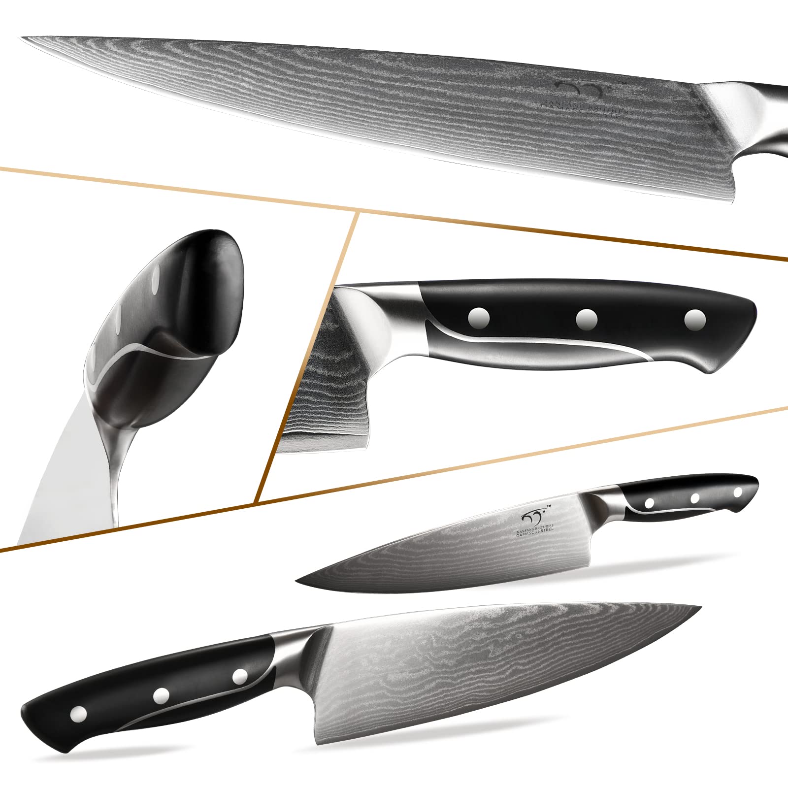 NANFANG BROTHERS Damascus Santoku 6.6-inch offers versatile prep.