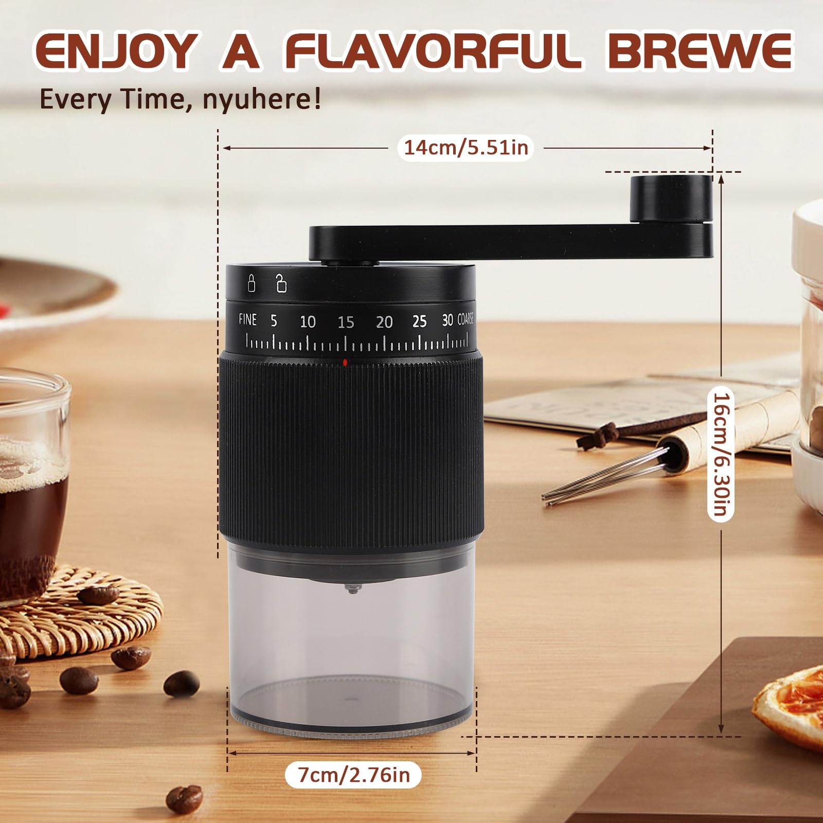 NANSPATH ceramic burr grinder promotes heat control preserving aromas during grinding