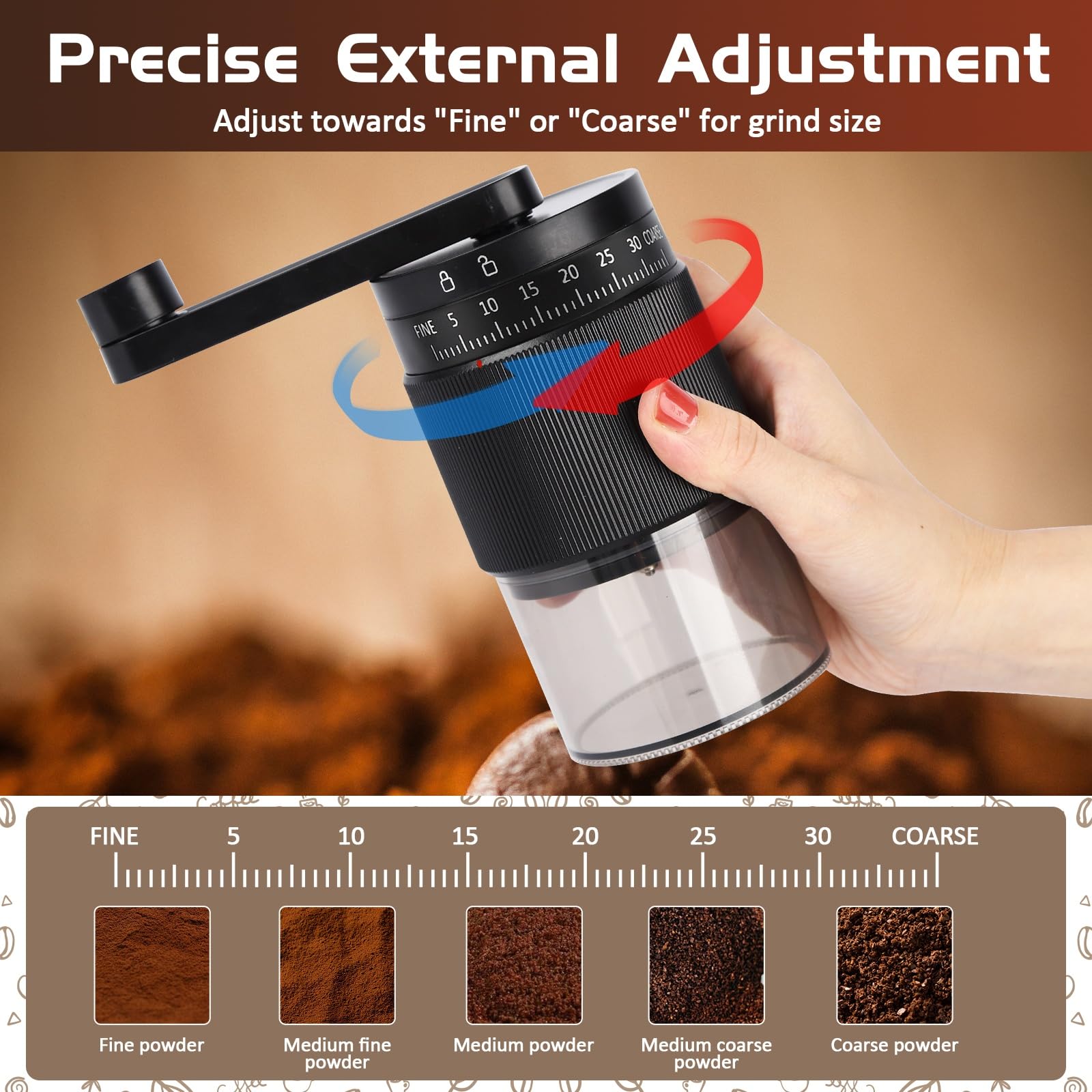 NANSPATH portable coffee grinder with compact design for on-the-go brewing anywhere
