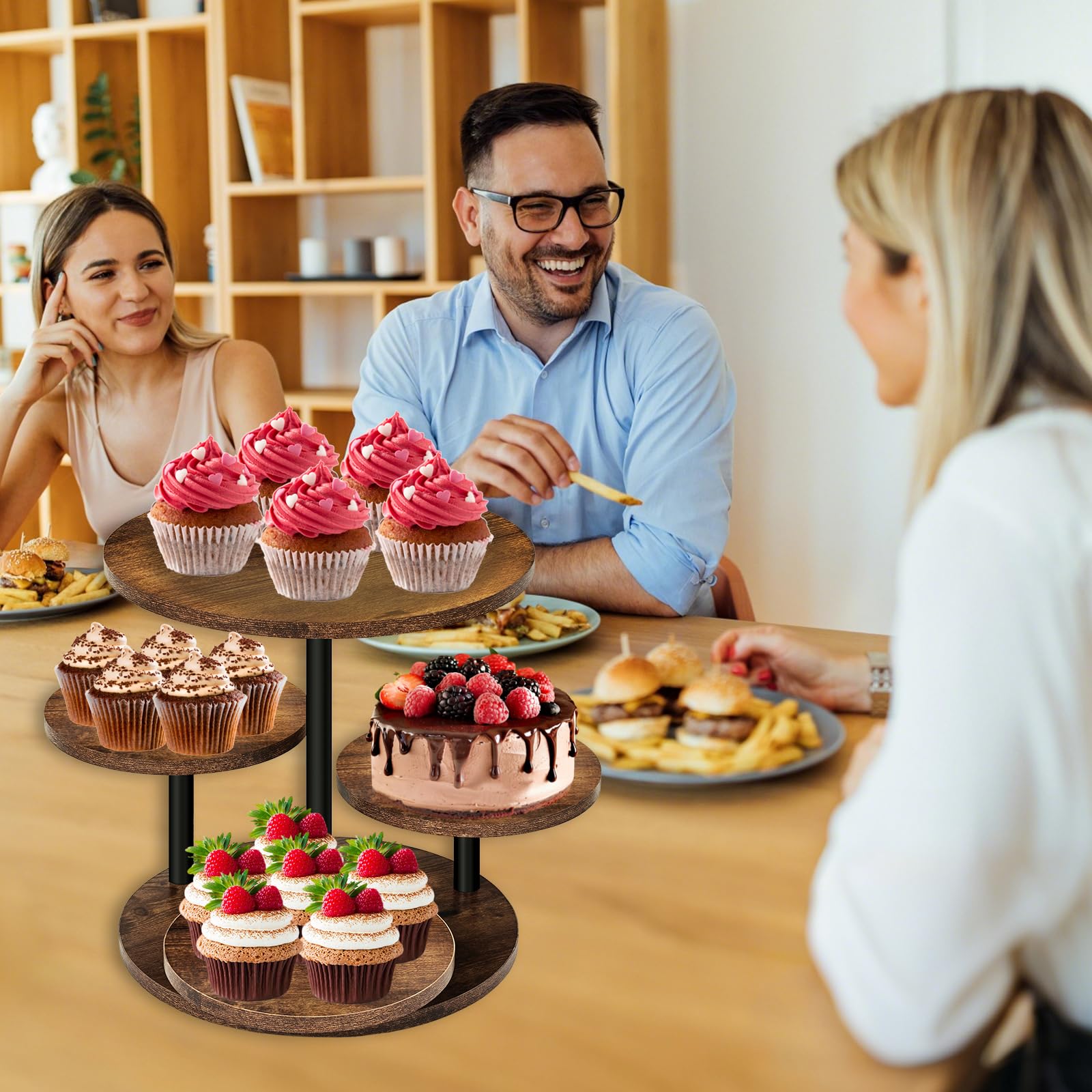 NANXITU 360-degree rotating stand showcases treats from all angles for party-ready visuals.