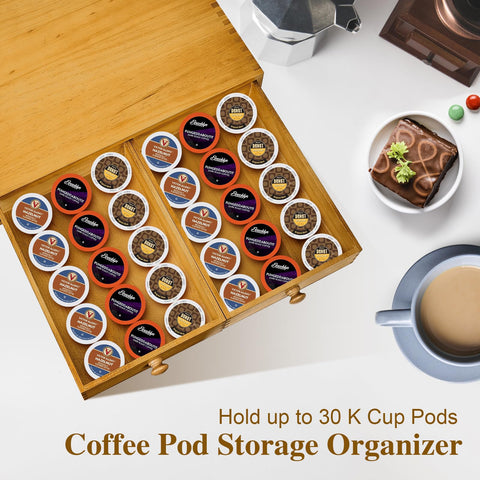 NANXITU drawer dividers with cups and tea bags demonstrates versatile storage.