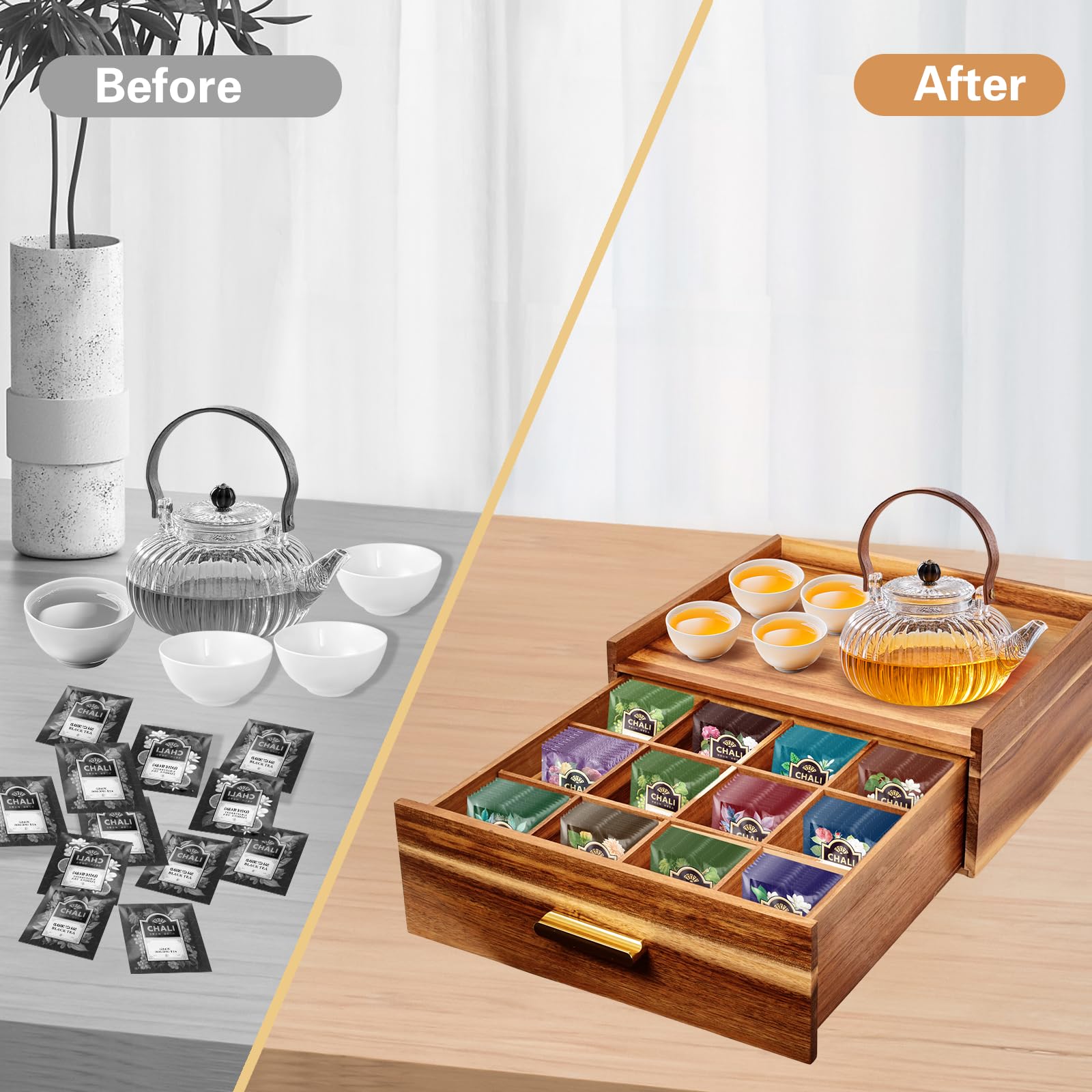 NANXITU gold drawer pull adds a touch of sophistication to the organizer.