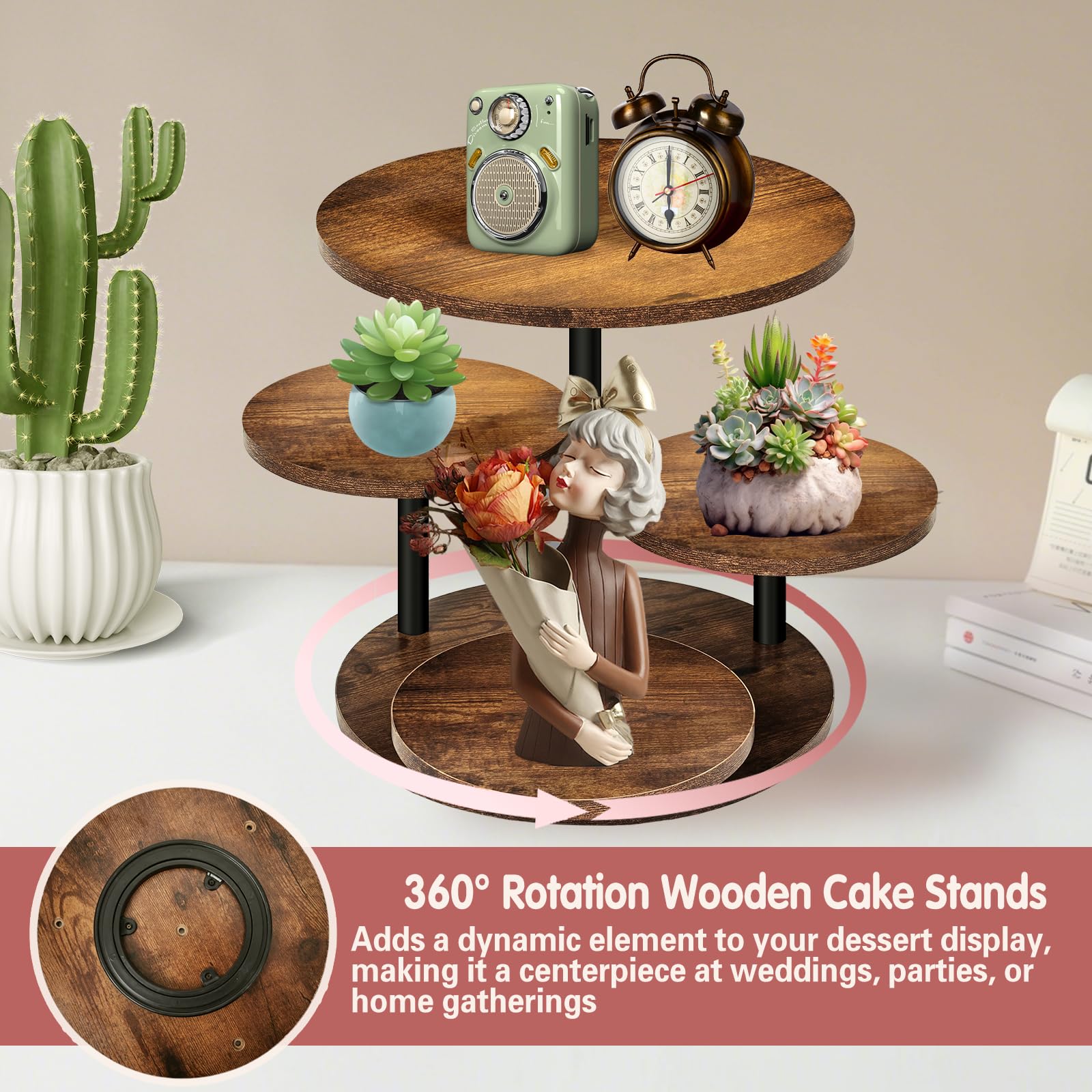 NANXITU top 12-inch tray holds cupcakes or small cakes for elegant displays.