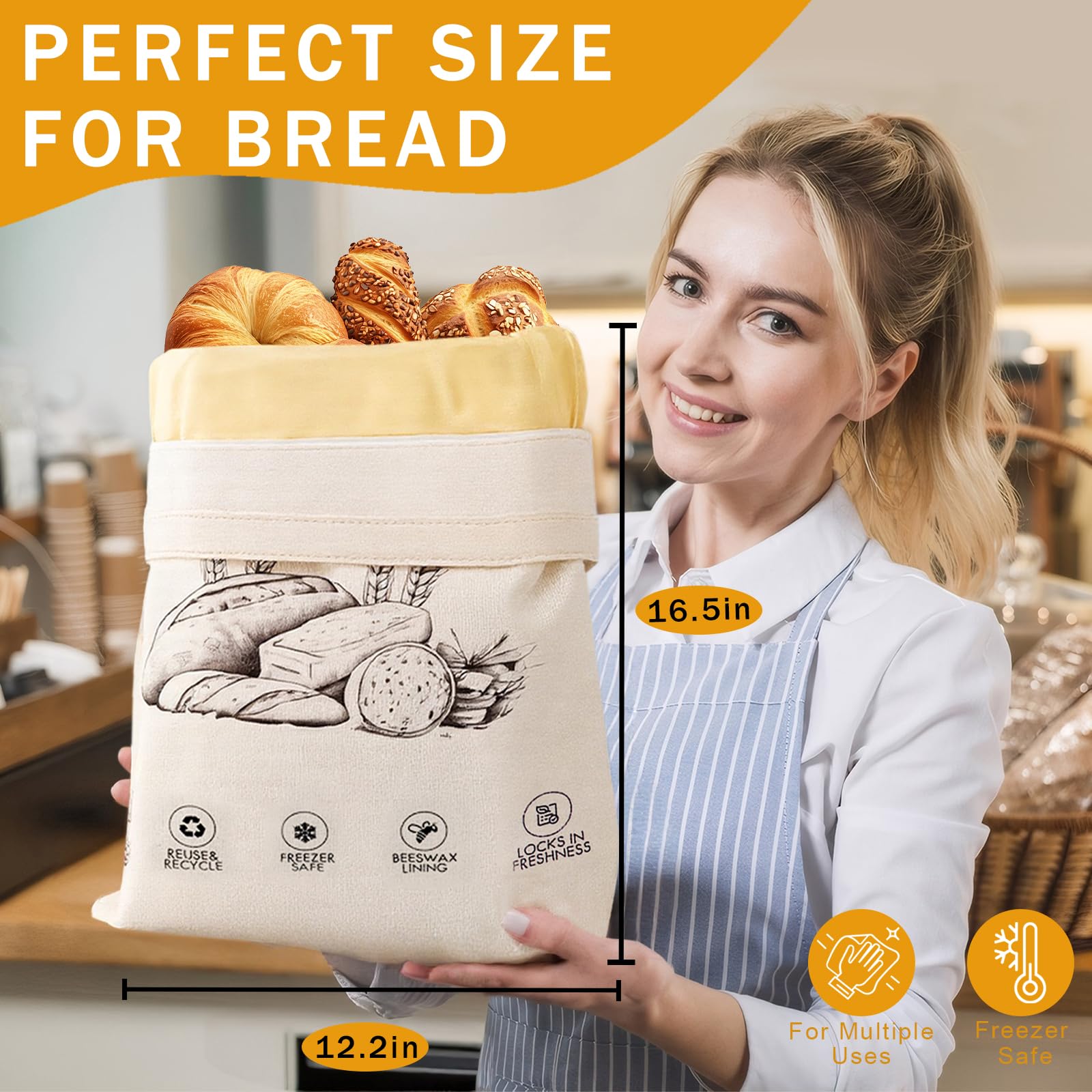 NANYI bread bag being used in refrigerator storage