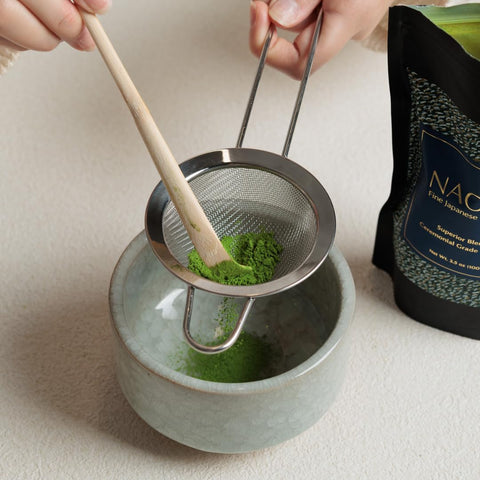 Naoki Matcha bamboo whisk creates silky froth for smooth tea.