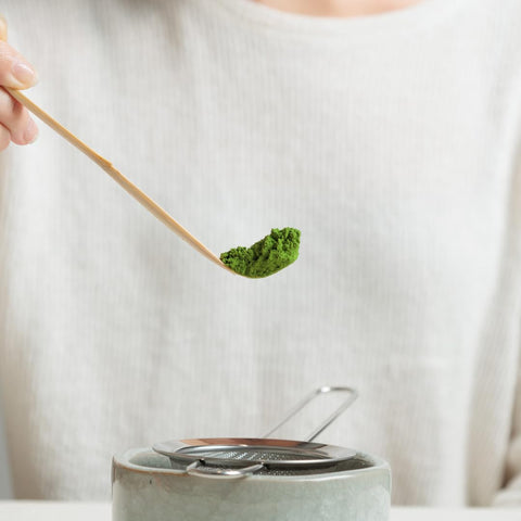 Naoki Matcha chashaku scoop measures precise matcha portions.