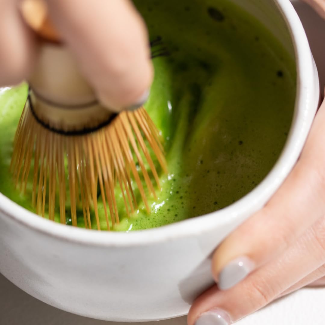 Naoki Matcha stainless steel sifter removes lumps for even powder.