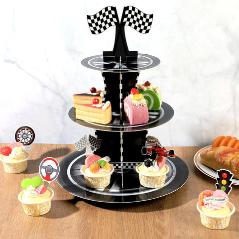 Naozinebi 24 toppers included for racing themed desserts
