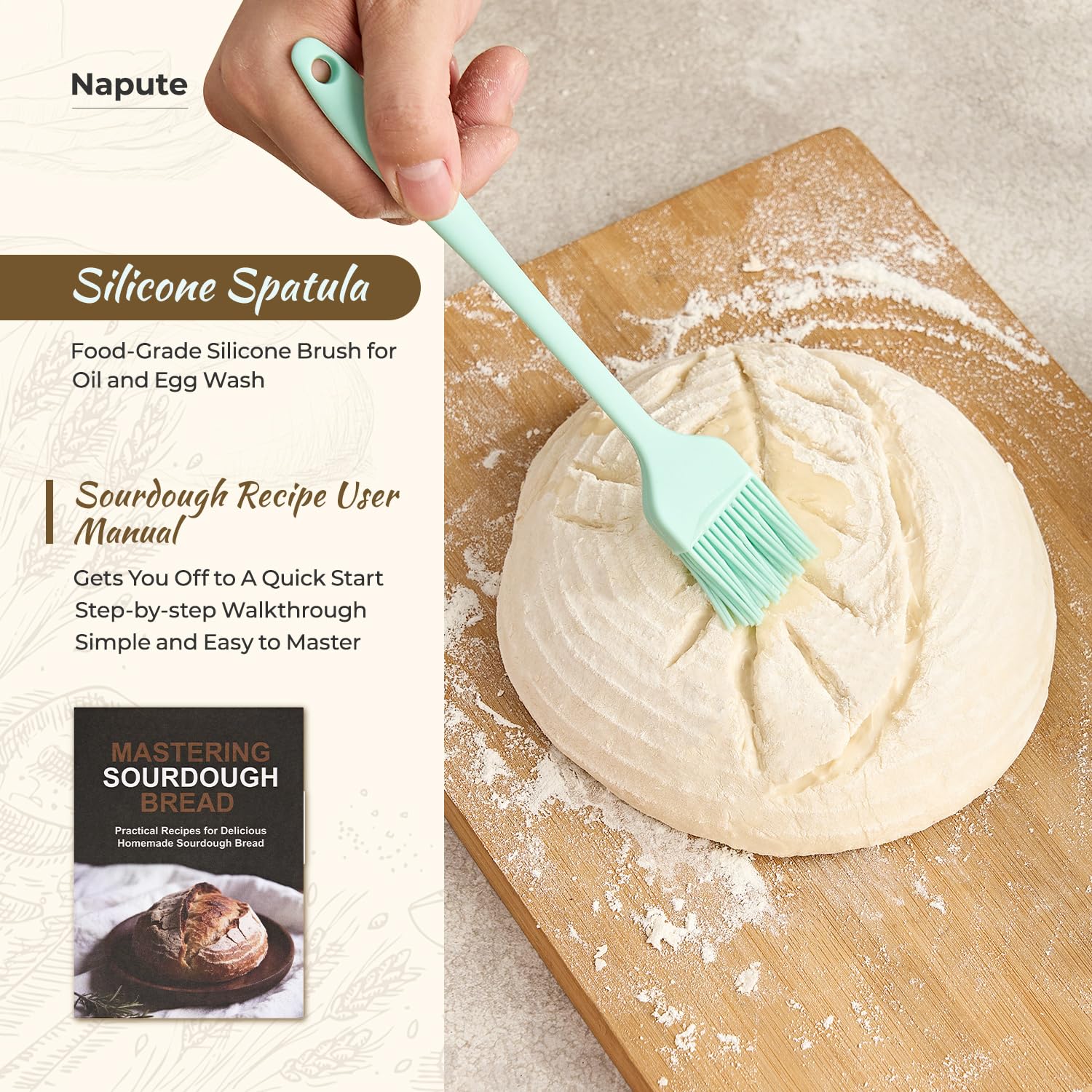 Napute bread sling with heat-resistant handles for safe transfer.
