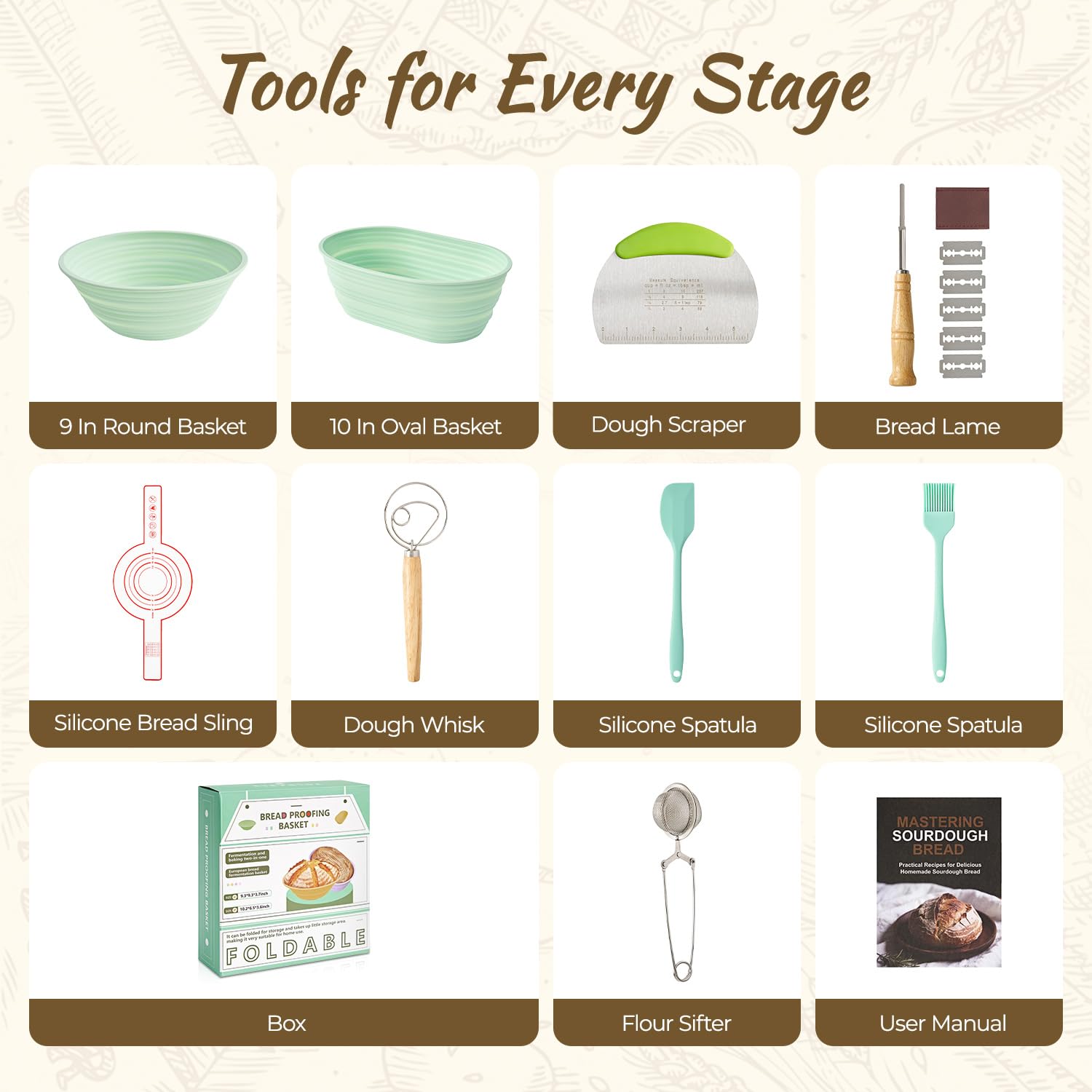Napute flour sifter for light, even dusting before bake.