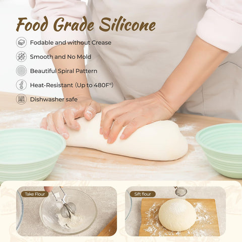 Napute silicone bread spatula for gentle lifting and folding.