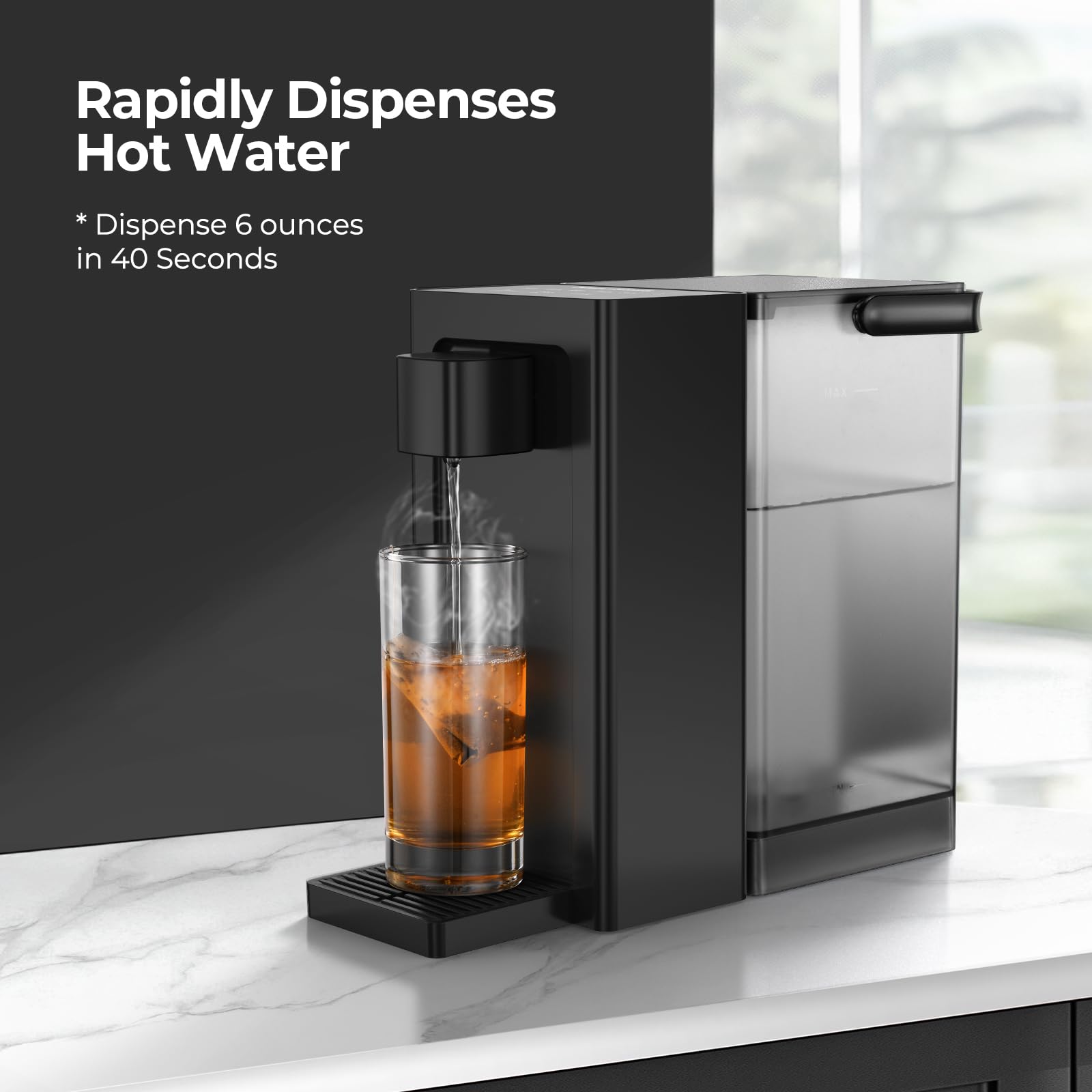 Narcissus D30 control panel showing 5 temperatures and 4 volumes for customization.