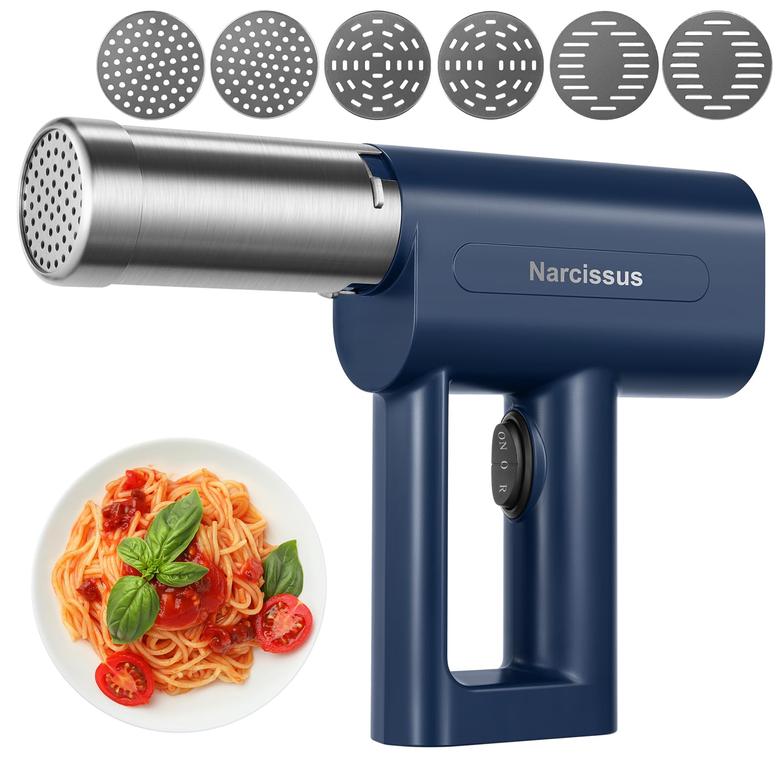 Narcissus Electric Pasta Maker's 3-in-1 function for quick, uniform pasta at home