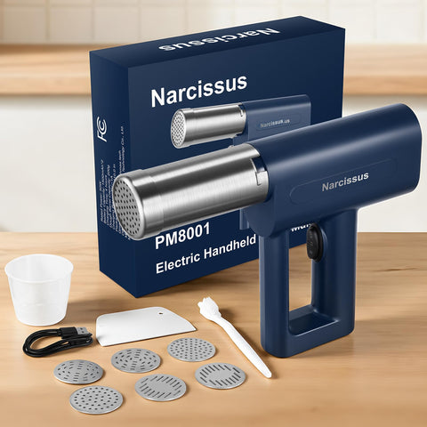 Narcissus pasta press yields fresh pasta with customizable texture