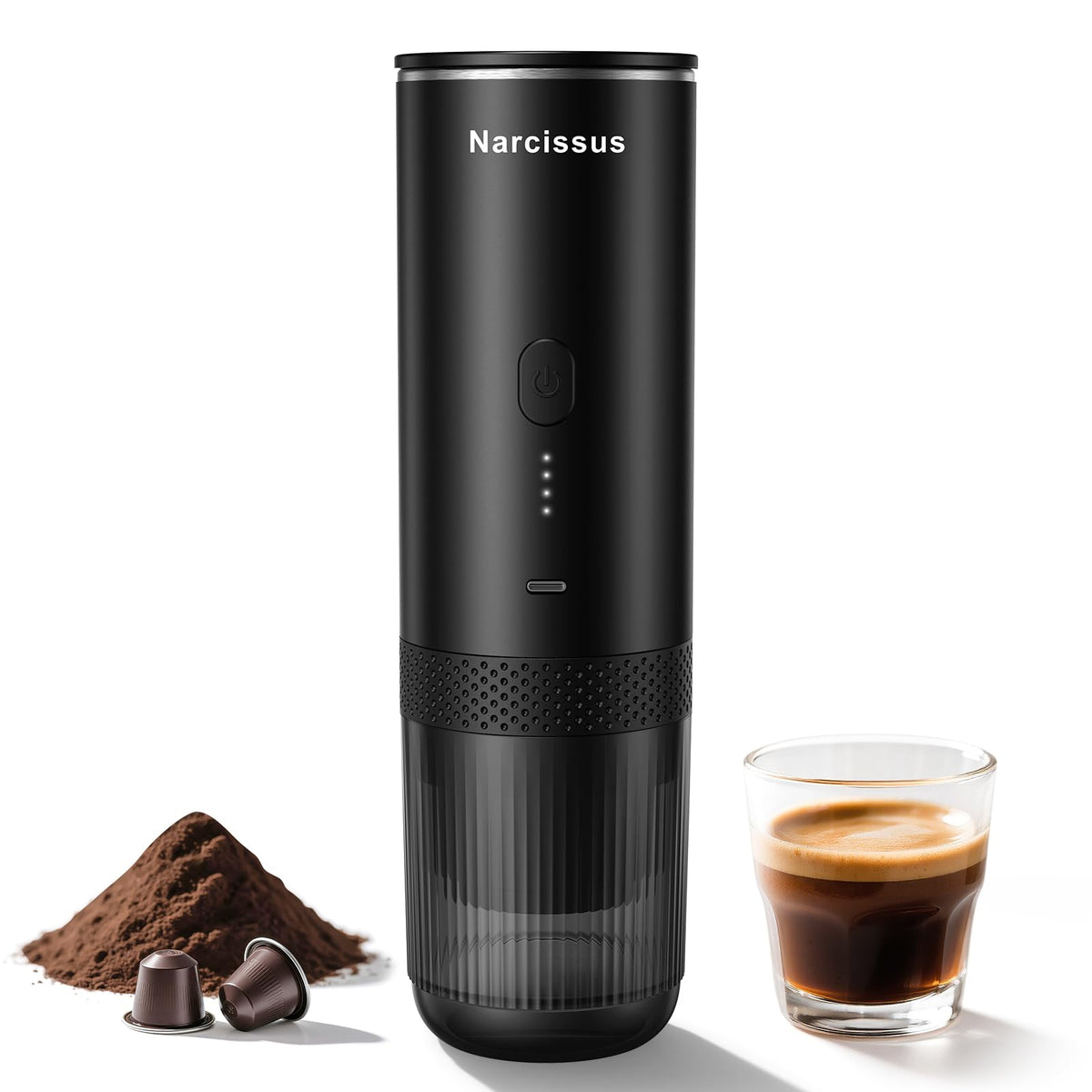 Narcissus portable espresso outdoors—compact travel companion for quick on-the-go coffee
