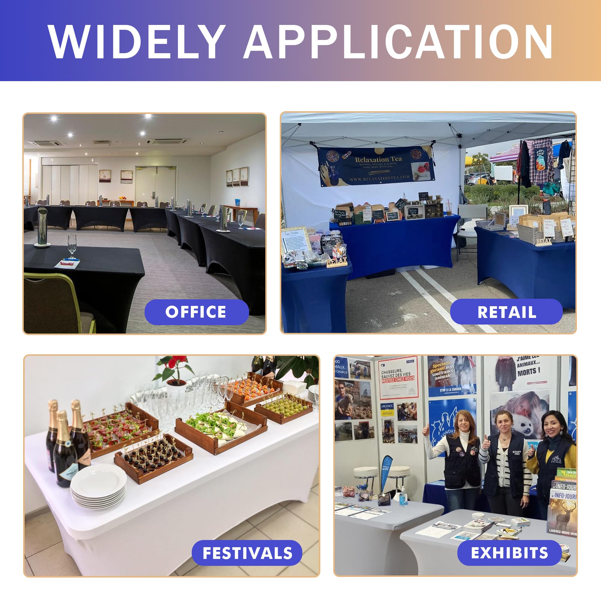 Nasitos color-variety tablecovers help coordinate with any theme.