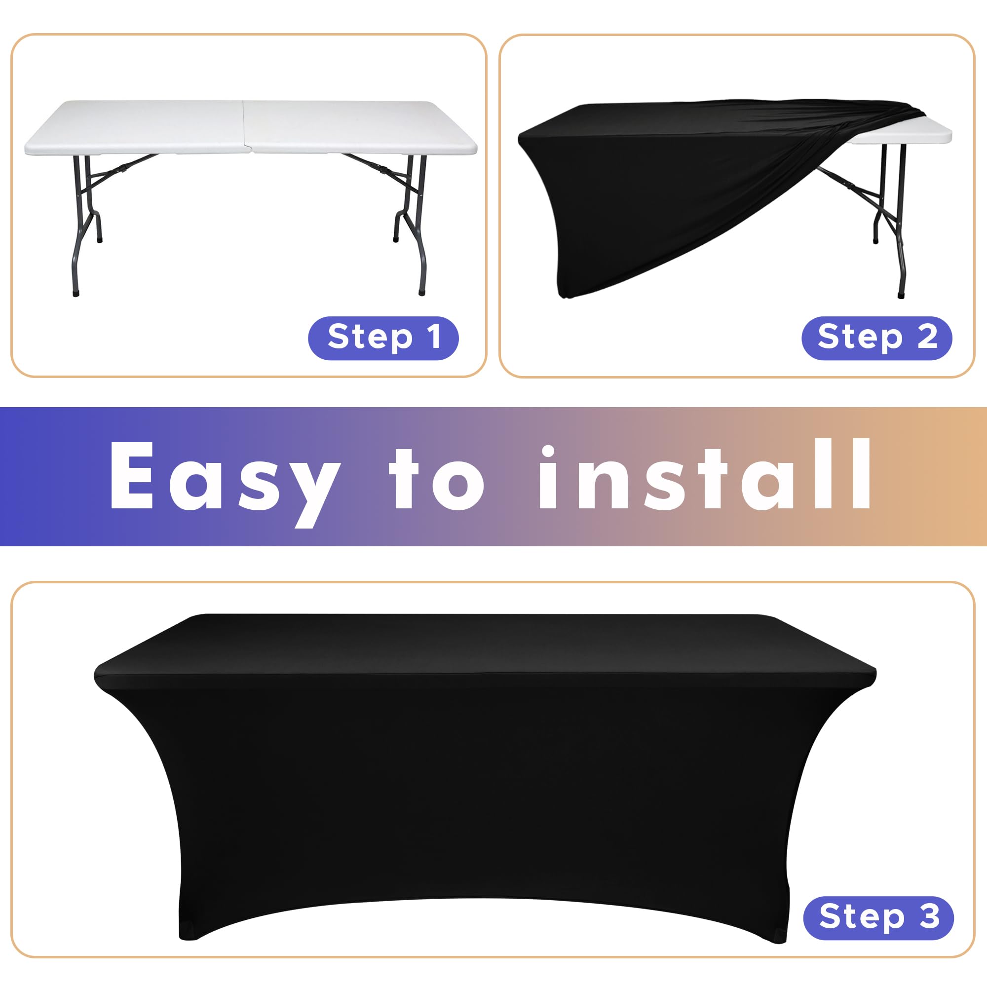 Nasitos secure-fit 6ft rectangle tablecloth stays put even in wind.