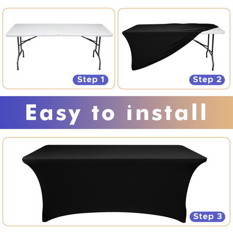 Nasitos secure-fit 6ft rectangle tablecloth stays put even in wind.