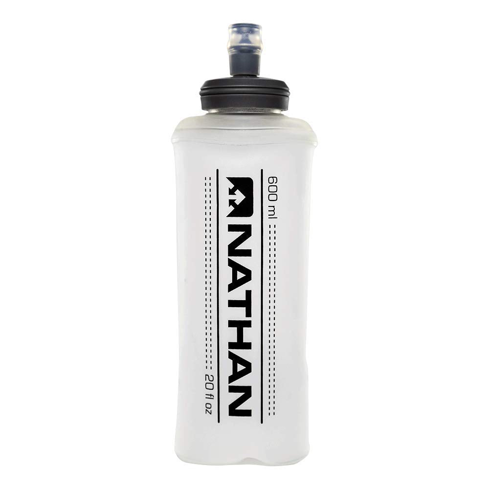 Nathan 20oz soft flask with bite top for on-the-go hydration during runs