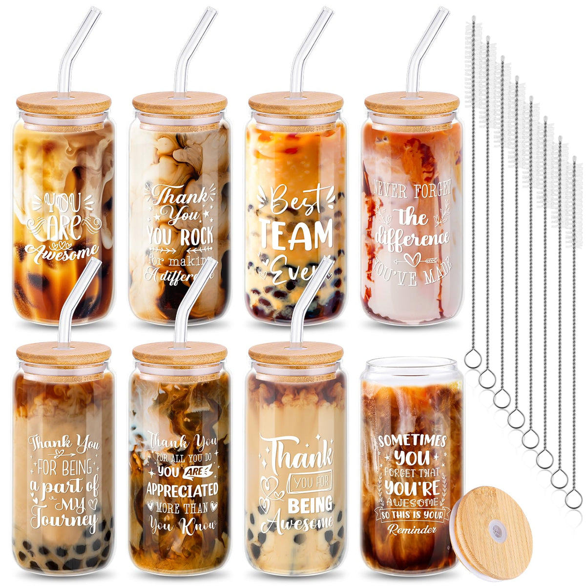 NatNarr 16oz can-shaped glass with lid, ideal for team celebrations and daily beverages.