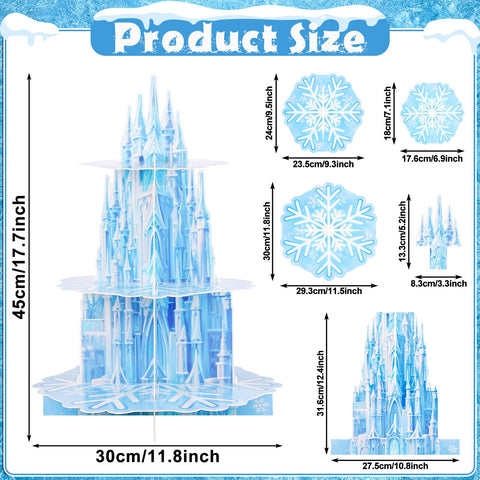 NatNarr snowflake pattern dessert stand side view enhances winter party decor