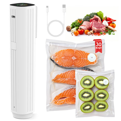 Natupo compact vacuum sealer with LED display for precise sealing pressure.