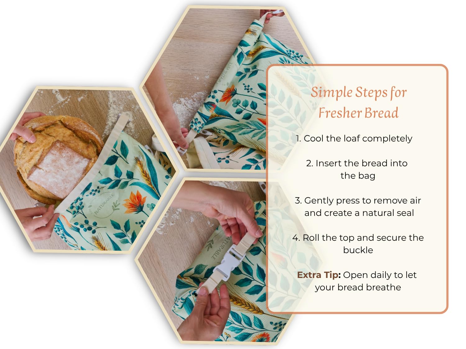 NATURABLE beeswax wrap 14x13 fruit wrap protects produce while breathable