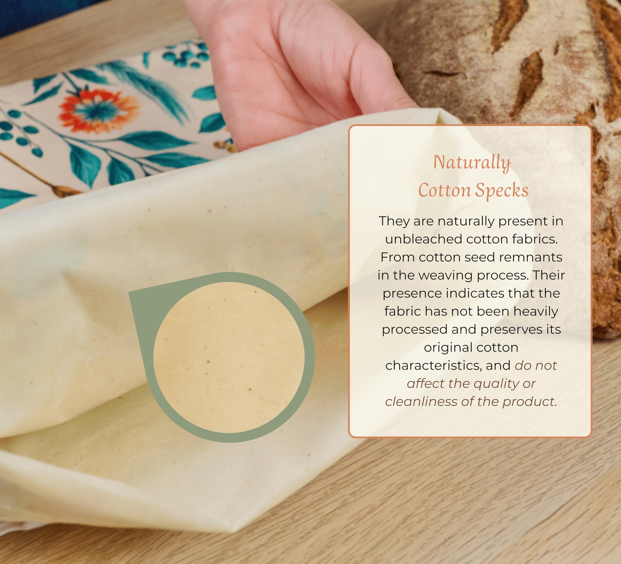 NATURABLE beeswax wraps set suitable for picnics and lunchboxes
