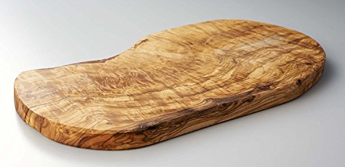 Naturally Med olive wood cheese board with cheese and fruit for elegant serving.