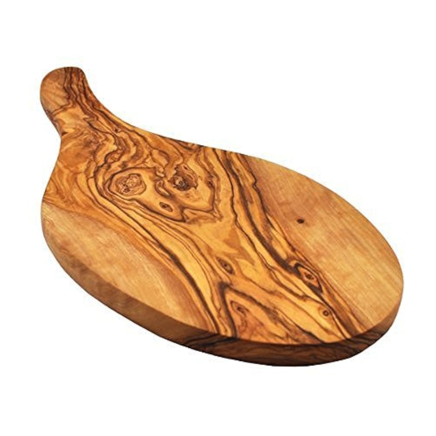 Naturally Med olive wood garlic board top view, ideal for garlic prep and odor control