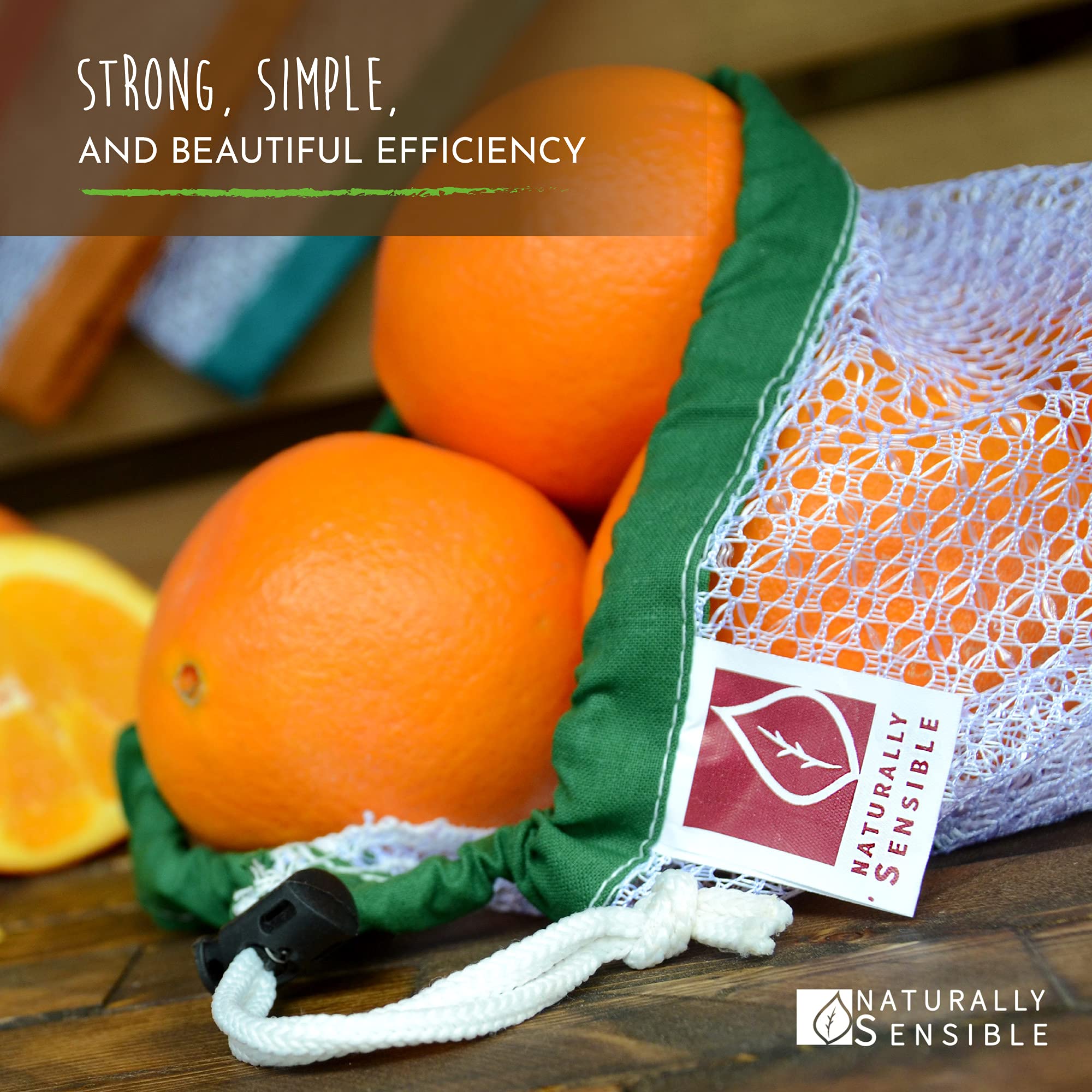Naturally Sensible blue see-through bag for groceries and quick visibility