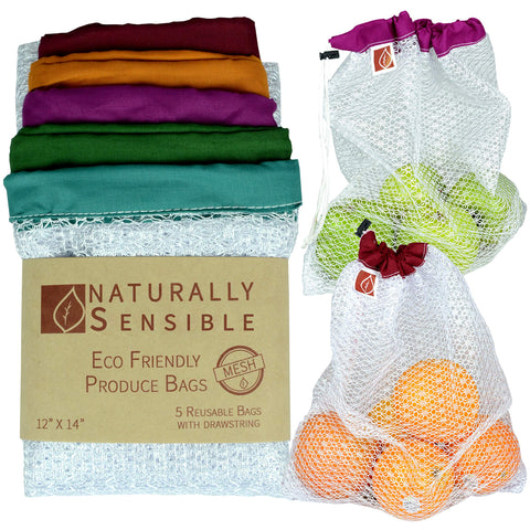 Naturally Sensible red see-through bag for market shopping and easy visibility