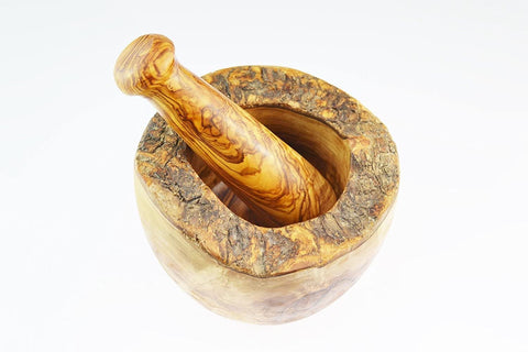 Naturally Med 4.7 inch olive wood mortar for grinding spices